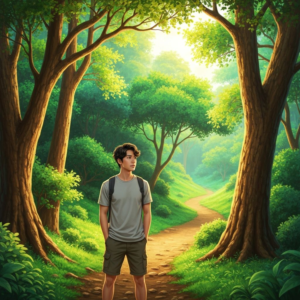 Person considering daily movement choices outdoors